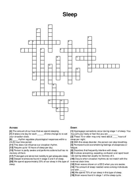 sleep crossword clue|sleep crossword clue 4 3.